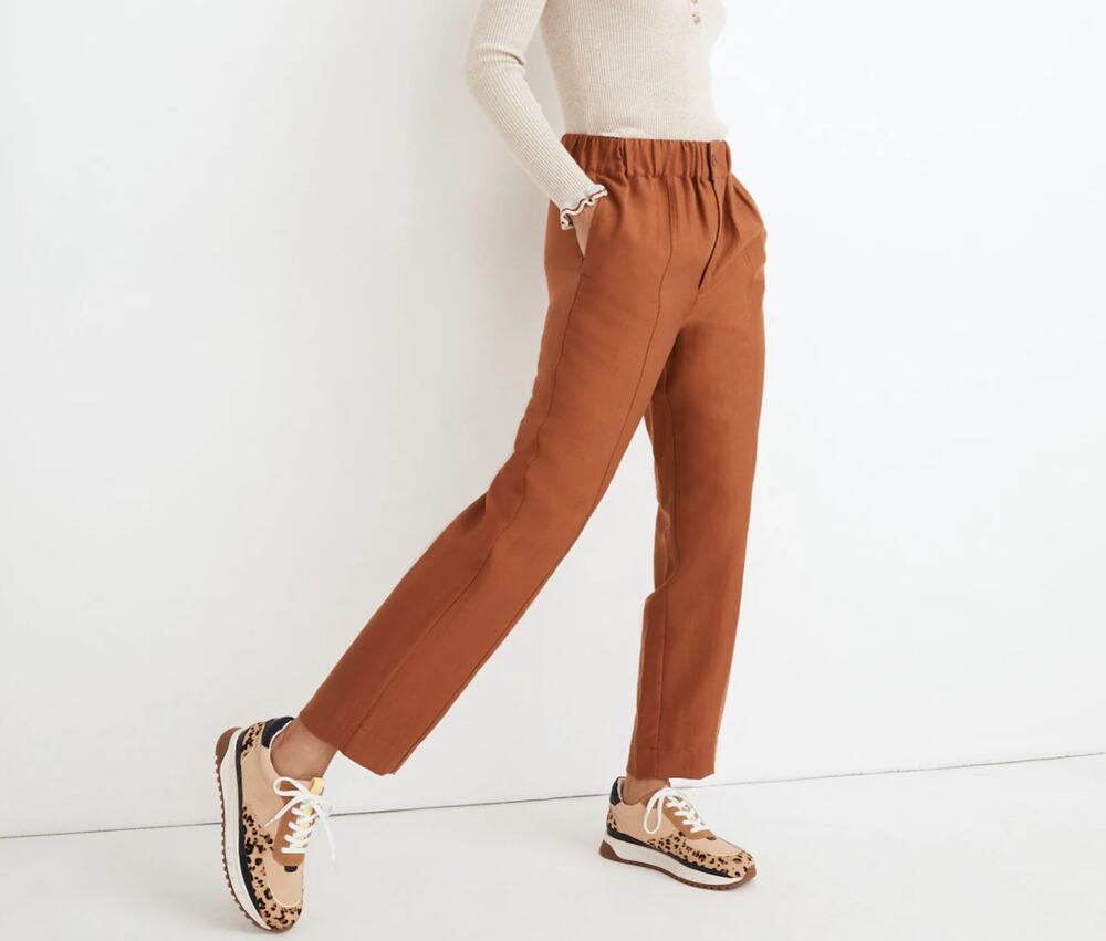 Madewell Rust Brown Ankle Crop Pants